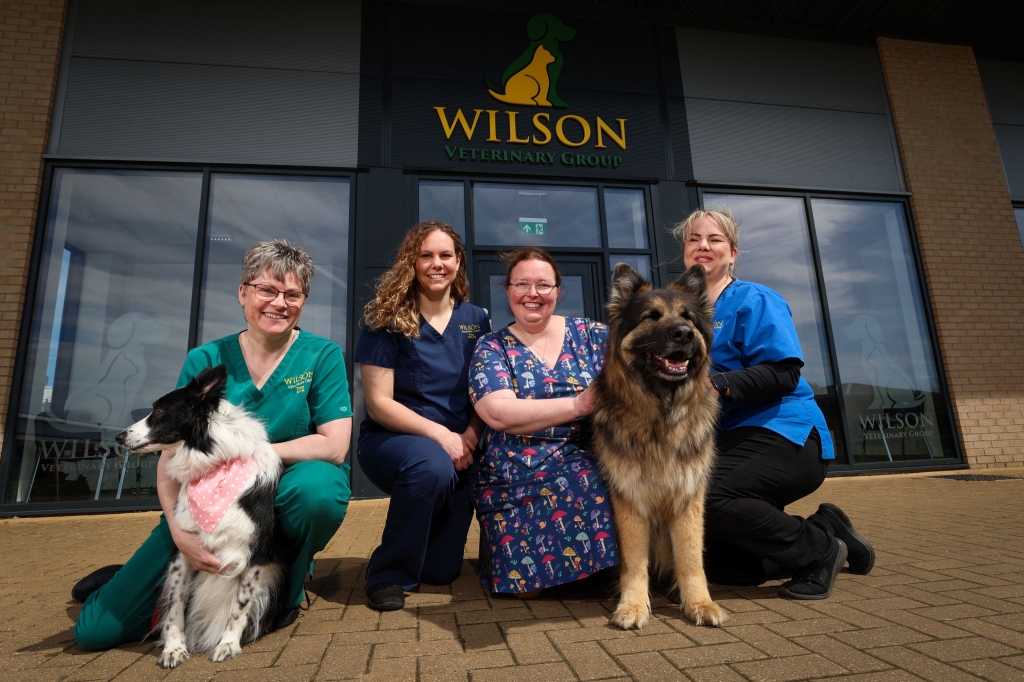 Team members outside Wilson Vets' new branch in Greenwell Road, Newton Aycliffe.