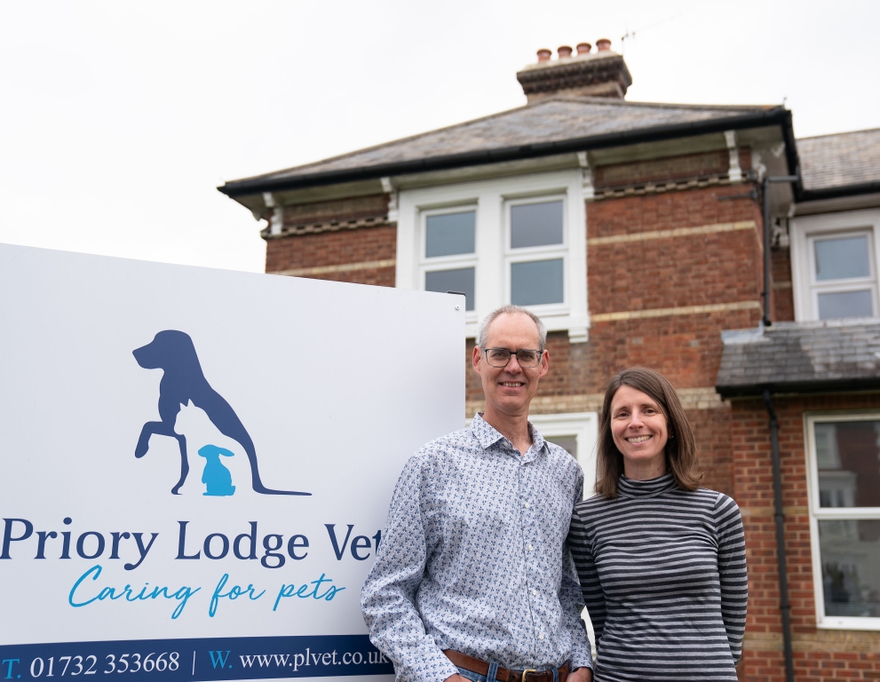 Dr Dirk Brink and Dr Abby Pye from Priory Lodge Vets join Pennard Vets