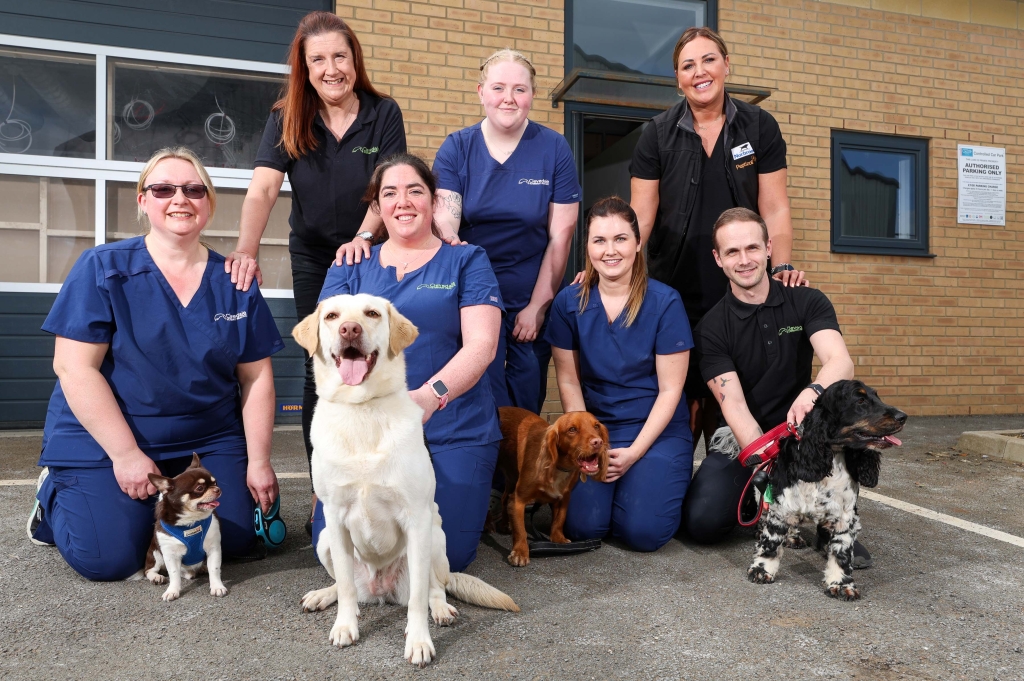 Team members from Clevedale Vets at the new practice in Guisborough which will open in early summer