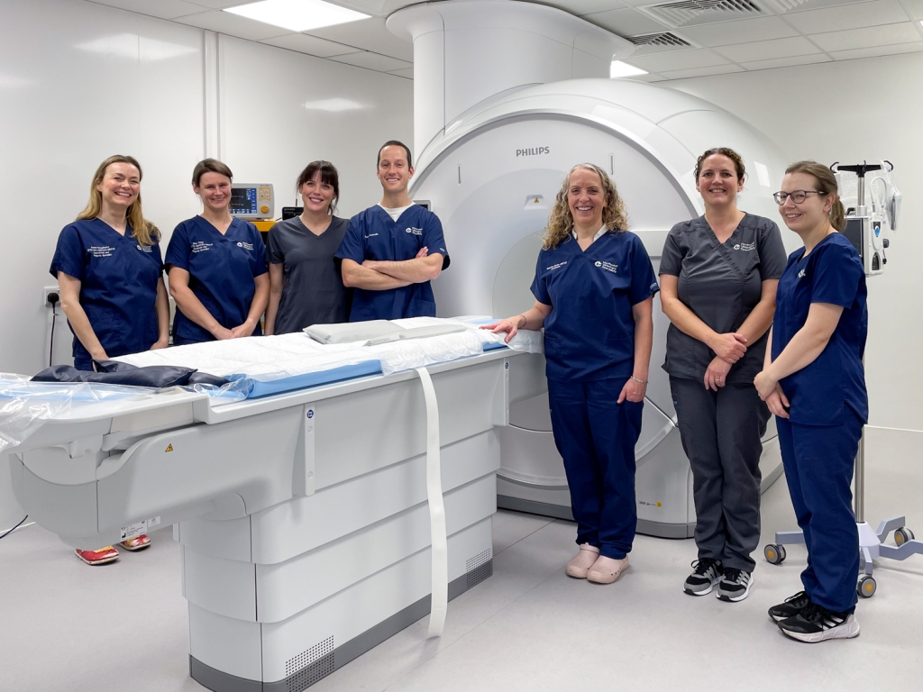 NWVS imaging and anaesthesia teams with the new state-of-the-art MRI scanner. From left, Joanna Raszplewicz, Mary Tonge, Emma Coogan, Marius Conradie, Annette Kerrins, Heather Challinor, Casey Halpin-Parr