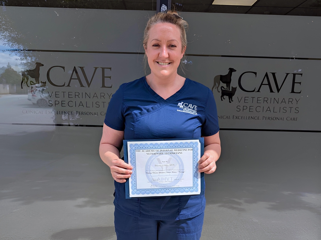 RVN Bryony Gilder from Cave Veterinary Specialists, near Wellington in Somerset, has recognised with the prestigious veterinary technician specialist (VTS) status in internal medicine (neurology). 