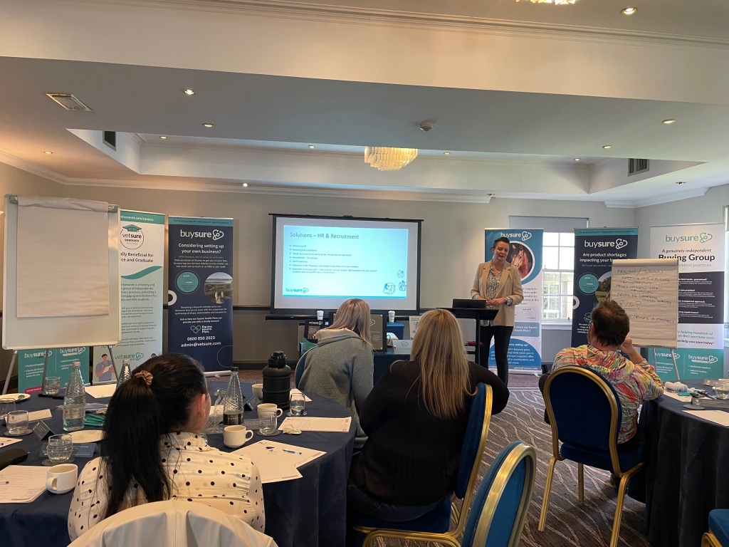 Amy Perrett, Vetsure Veterinary Relationship Manager for Scotland introducing the “Building for the Future Through Solid Foundations” CPD event.